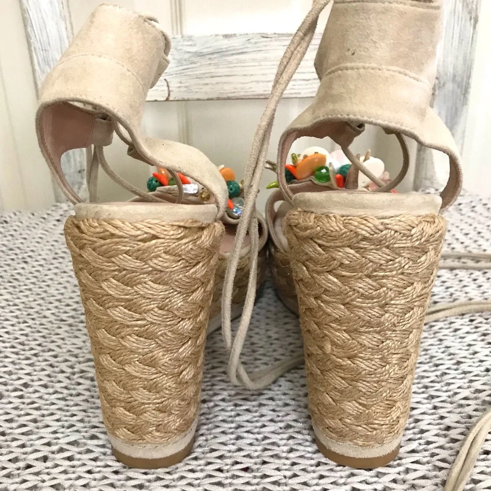 Stuart Weizman Embellished Platform Espadrille - Picture 8 of 16